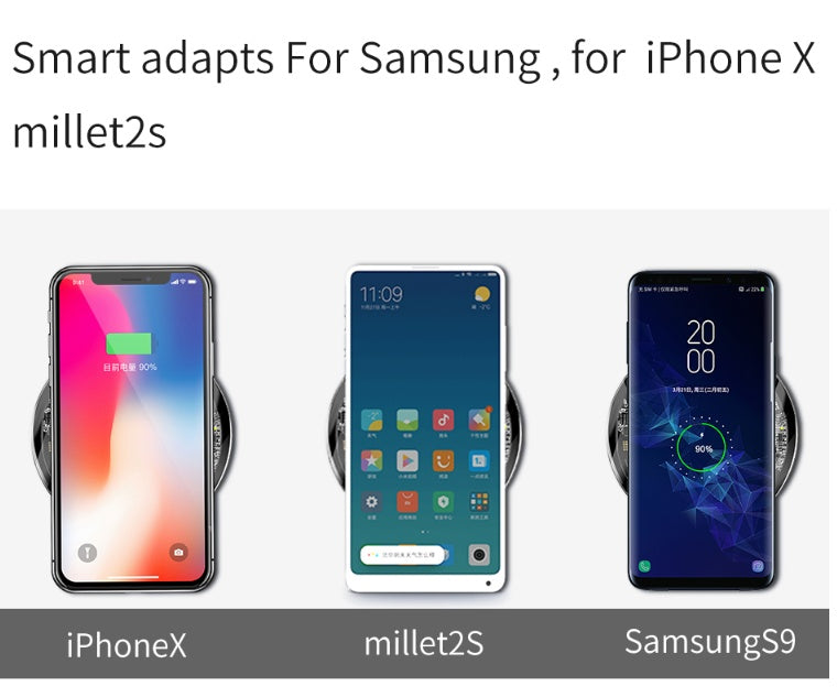 Minimal Wireless Charger Ultra-thin Portable Glass Transparent Mobile Phone Fast Charging Wireless