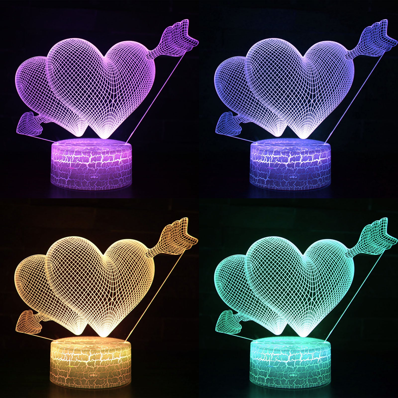 I LOVE YOU Sweet Lover Heart Balloon 3D LED USB Lamp Romantic Decorative Colorful Night Light Girlfriend Gift Mothers Day