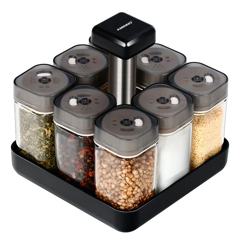 Bouteille à Épices Rotative en Verre Style Européen