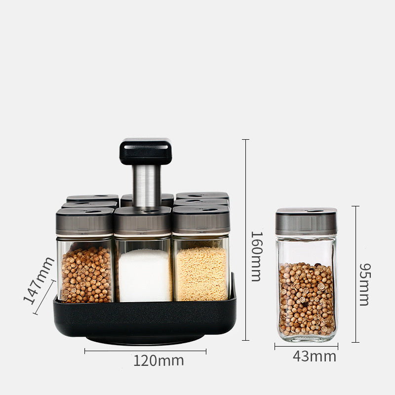 Bouteille à Épices Rotative en Verre Style Européen