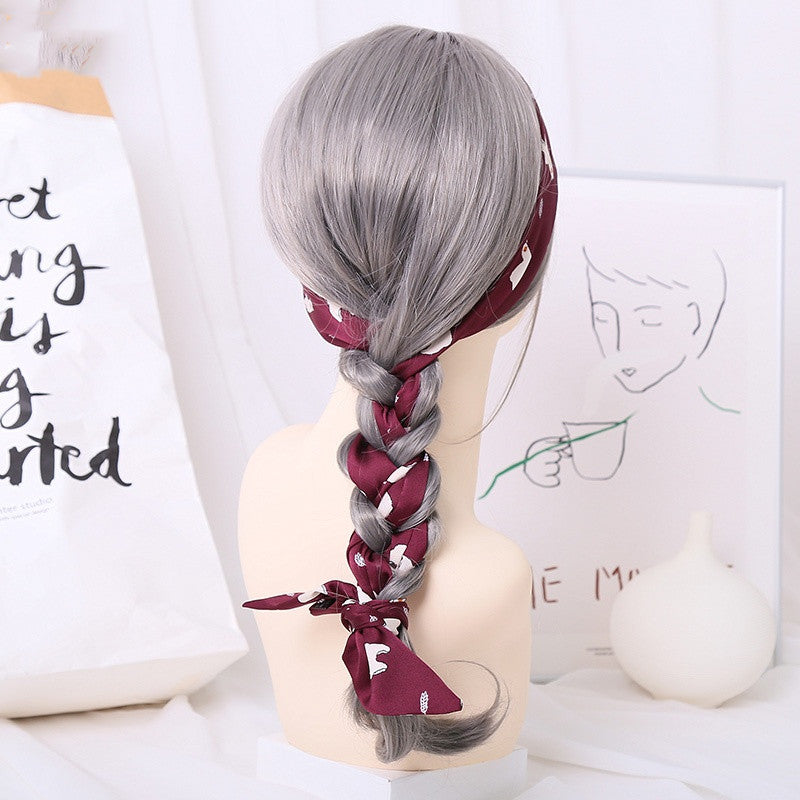 Women''s Net Red Head Rope  Braided Hair Retro Ribbon