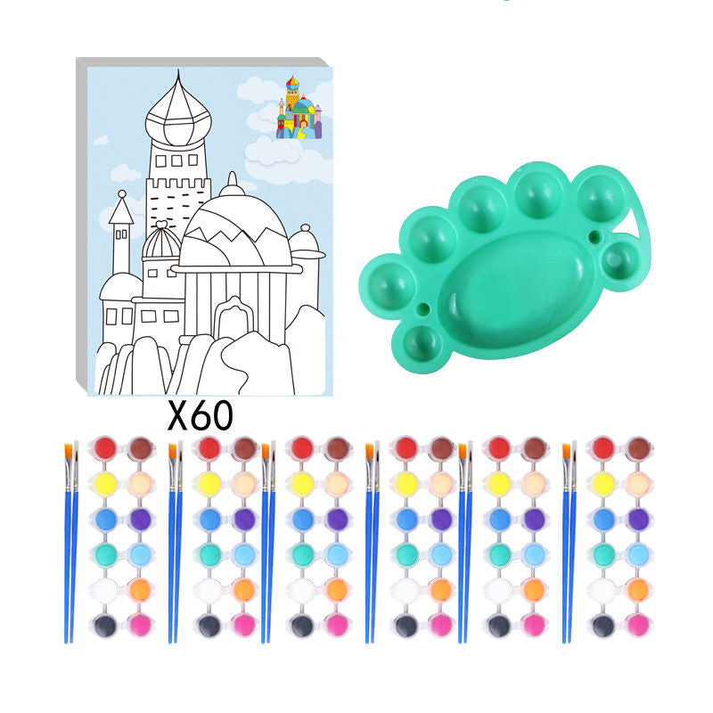 Children Painting Paint Painting Board Coloring  Card Pigment Graffiti Painting Card Set
