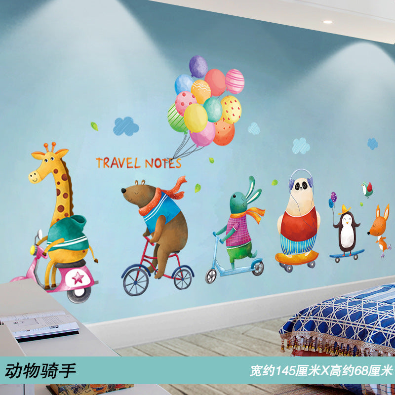 Cartoon kids Room Layout Wallpaper Self-Adhesive