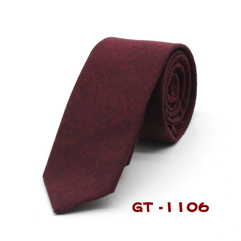 Solid Color Striped Fashion Narrow Tie Male British Formal Wear Girl Cotton Small Tie