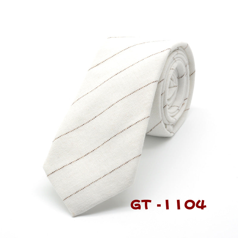 Solid Color Striped Fashion Narrow Tie Male British Formal Wear Girl Cotton Small Tie