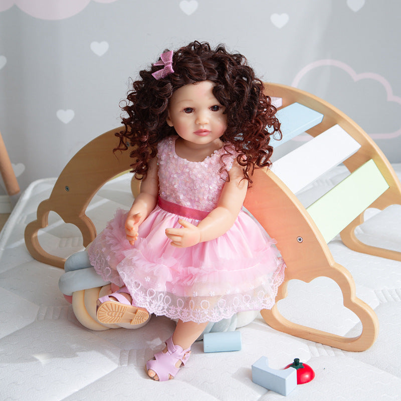 55CM Full Body Slicone Reborn Toddler Princess Full Glue Can Enter The Water Doll