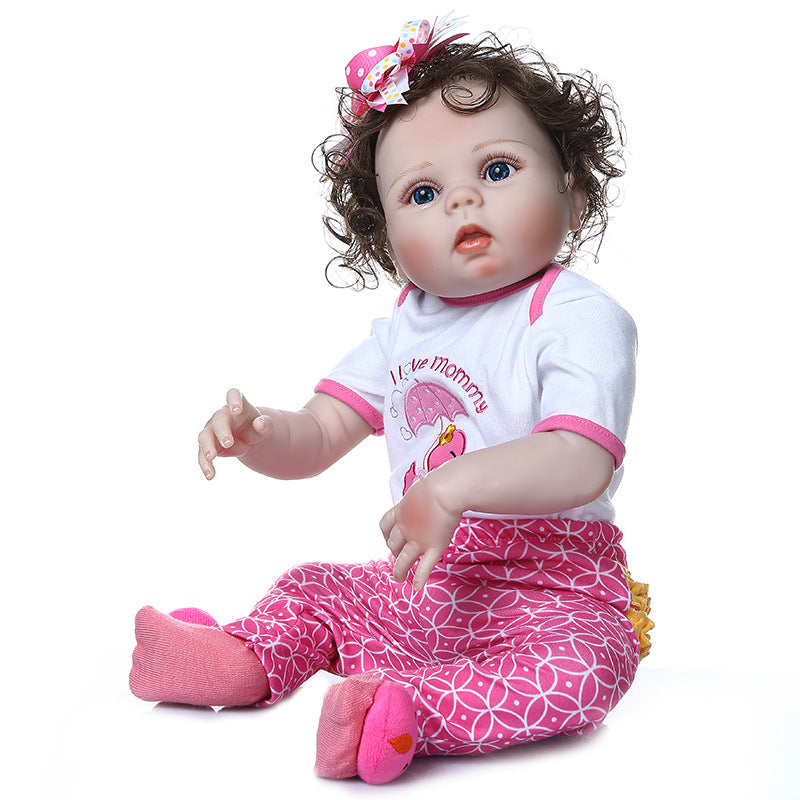 55 CM Simulation Baby Rebirth Doll Full Body Silicone