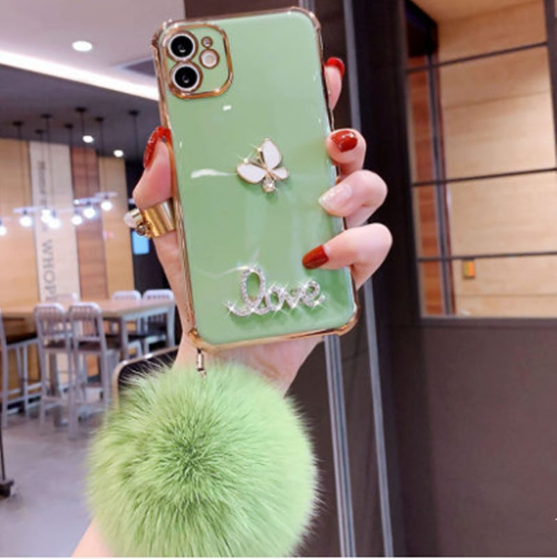 Plush Ball Soft Silicone Anti-drop Cover Phone Case