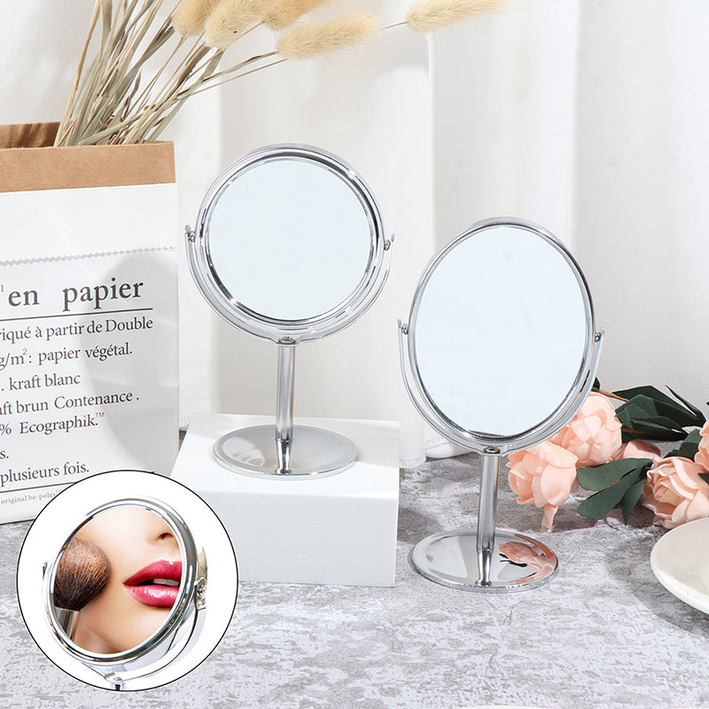 Metal Small Mirror, Desktop Mirror, Double-sided Makeup Mirror