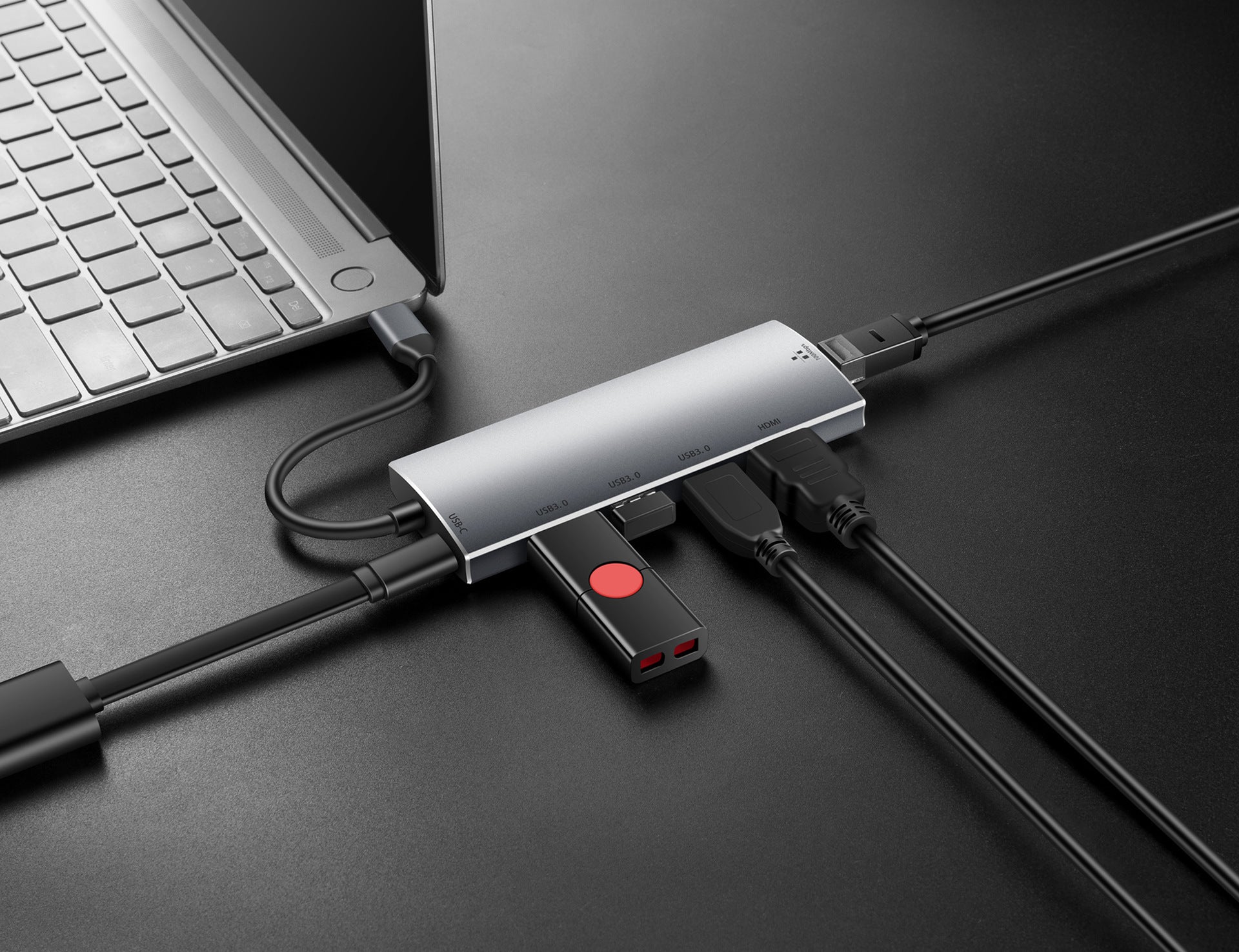 Gigabit LAN PD Charging Docking Station Multi-function Card Reader