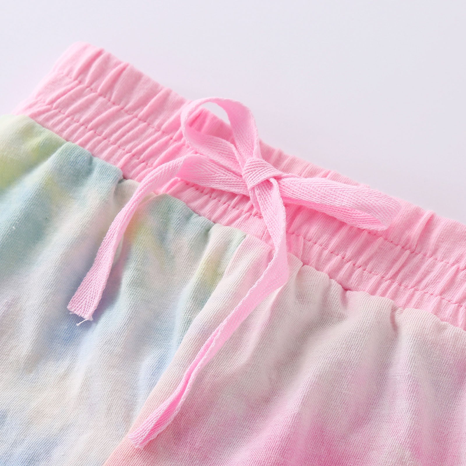 Children's Long-Sleeved Tie-Dye Ice Cream Printed Top  Pants Suit