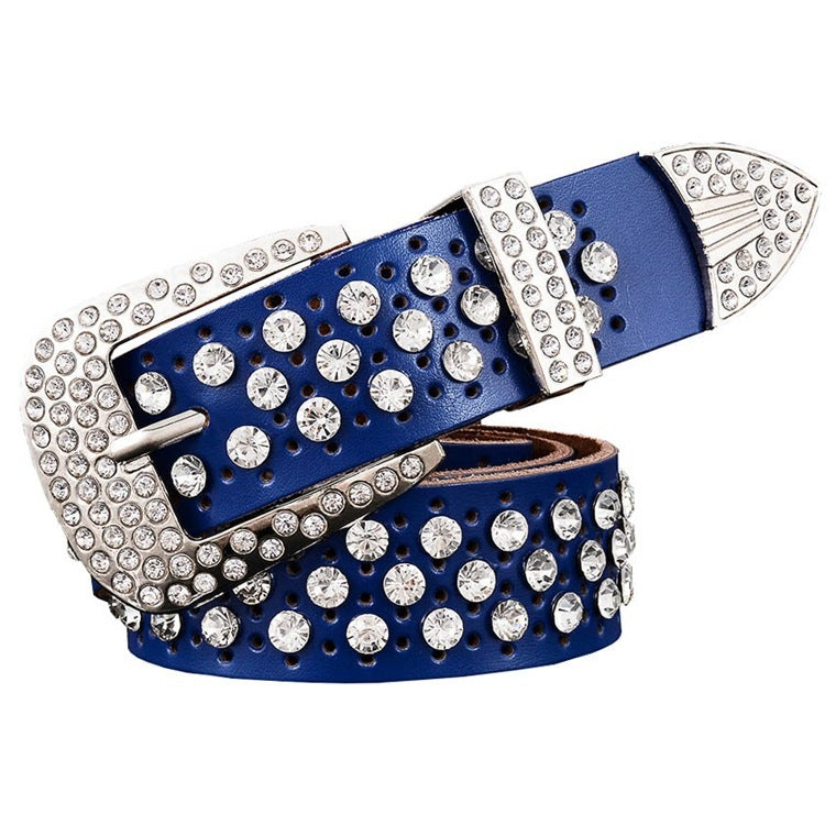 Ceinture en cuir pour femme Gypsophila avec strass