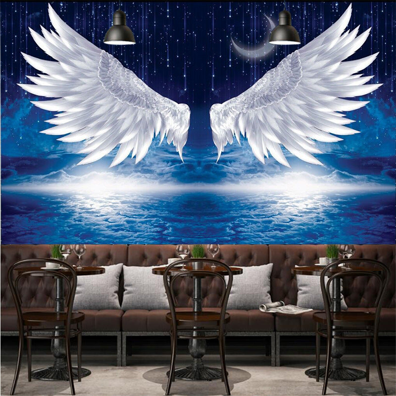 Angel Wings Wings Gym Mural Restaurant Internet Cafe Wallpaper