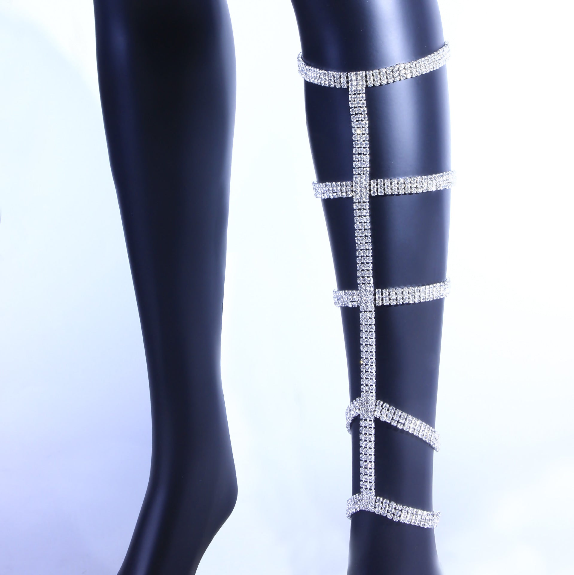 Chaîne de corps tendance scintillante avec diamants, sexy, pour boîte de nuit, chevillère en strass