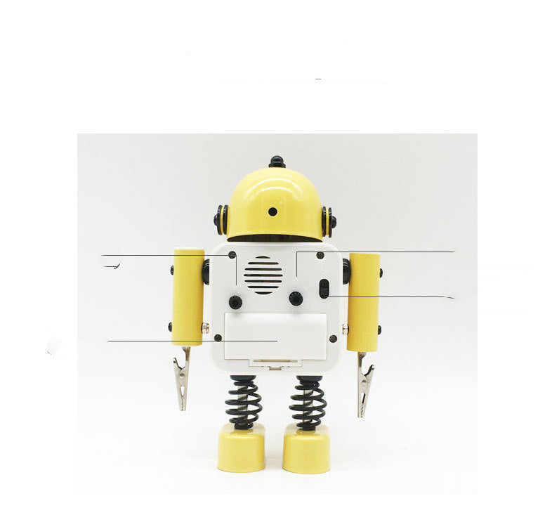 Fun Metal Children's Cartoon Clock Robot Bedroom Small Alarm Clock
