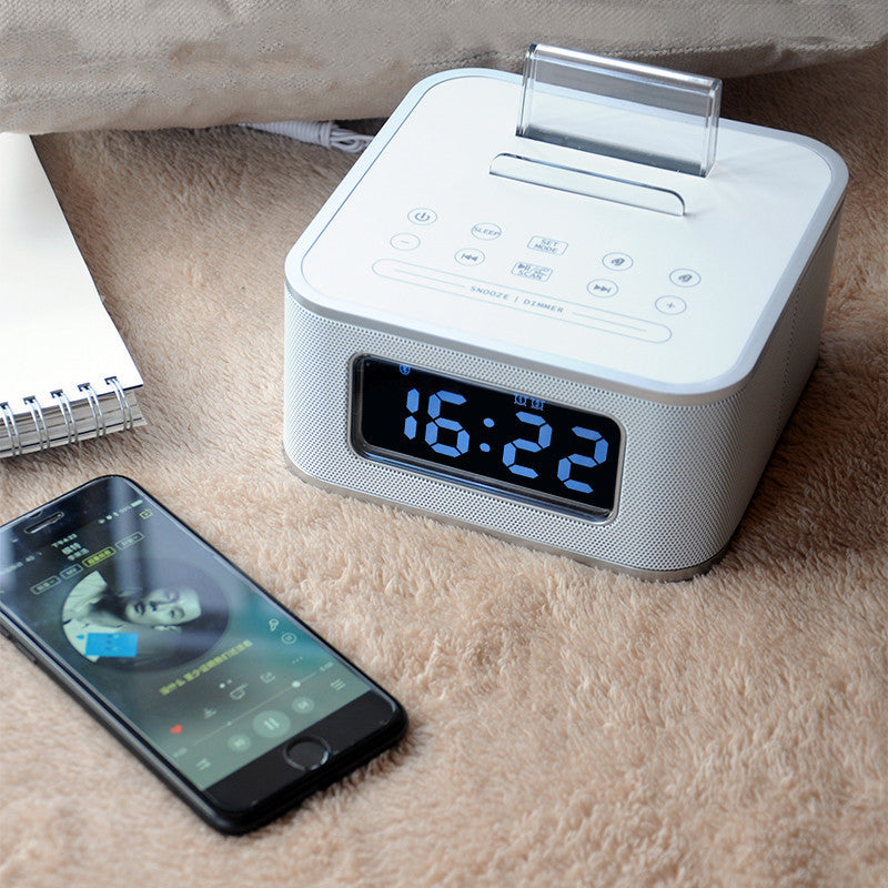 Multifunctional Music Alarm Clock Big Ringtone Metal Bluetooth Speaker Radio