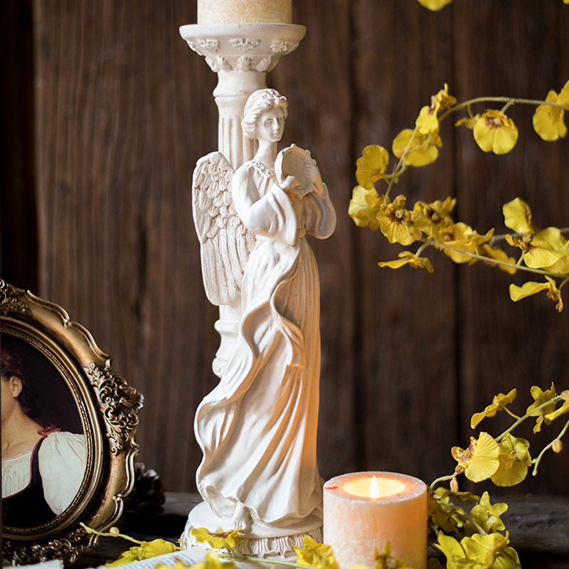 Vintage Athenian Goddess Sculpture Candle Holder