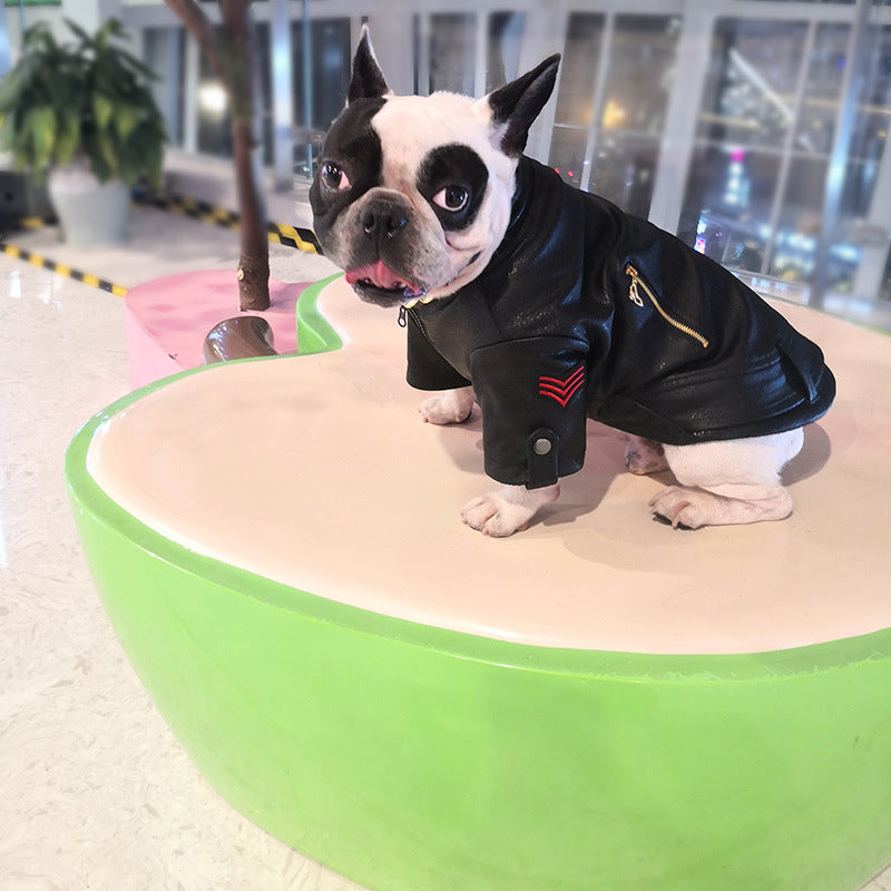 Pet Beauty and Fashion Brand Fashion Clothes Motorcycle Leather Clothing