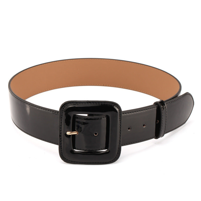 Ceinture large en cuir pour doudoune et manteau