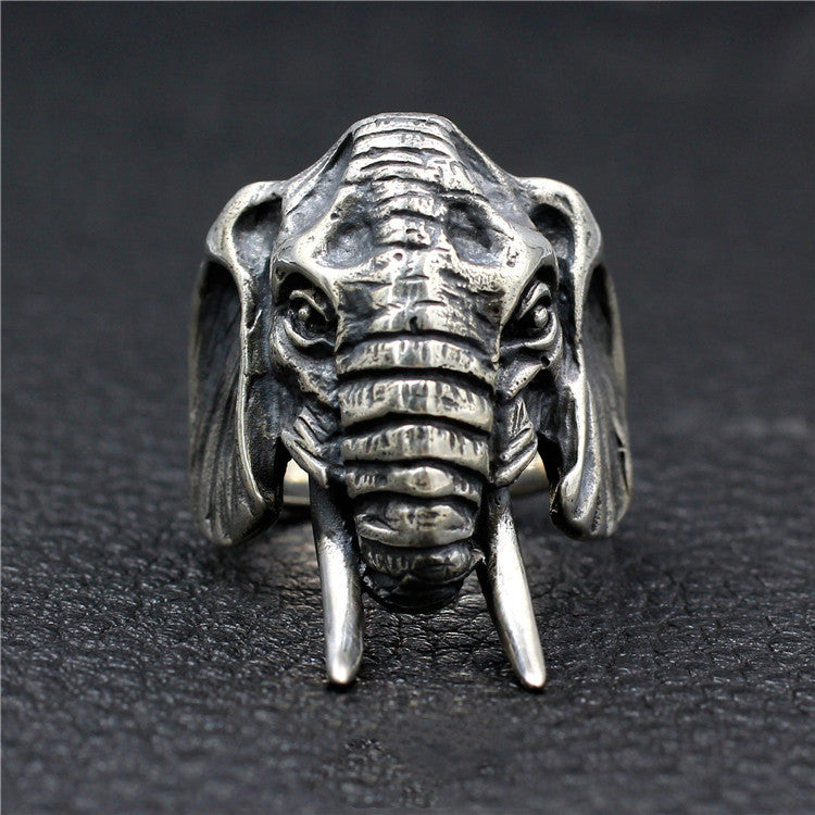 Vintage Personality 925 Sterling Silver Elephant Ring