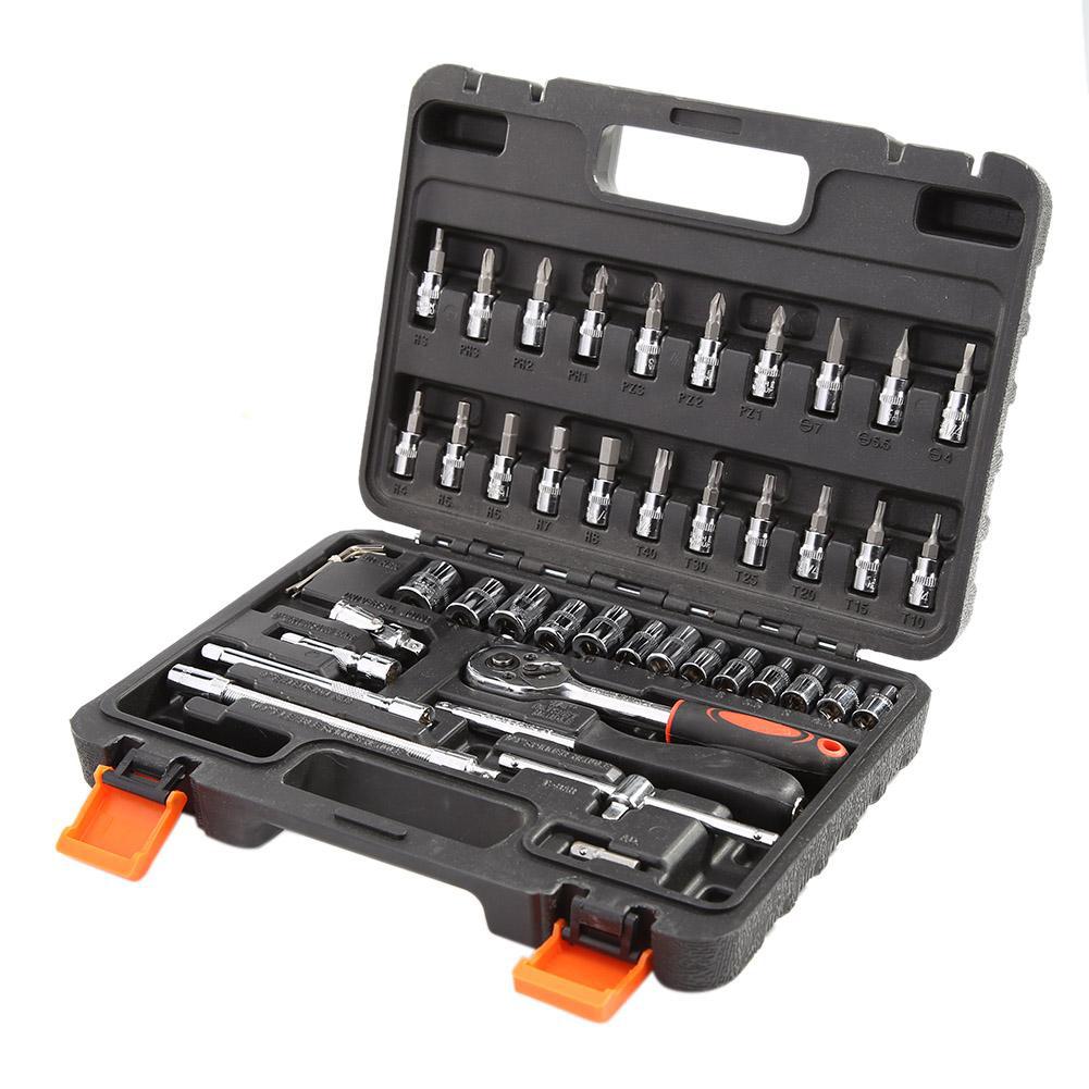 46pcs Socket Ratchet Car Repair Tool Wrench Set Head Ratchet