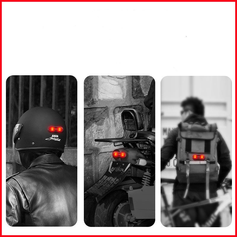 Motorcycle Bicycle Helmet Tail Light Warning Light