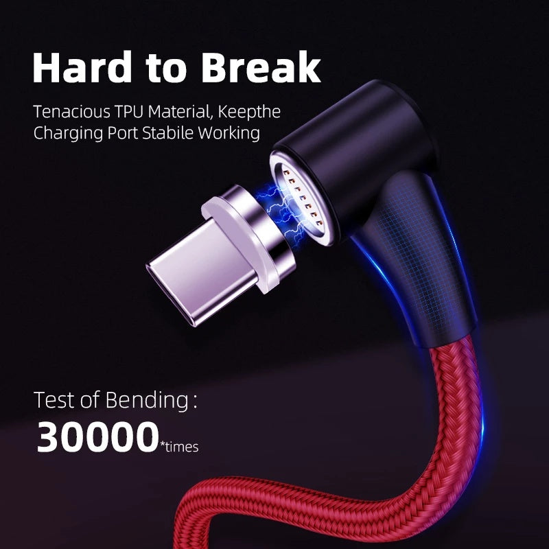 Compatible avec Apple, Câble USB magnétique Charge rapide Micro USB Type C Fil de données Cordon Chargeur magnétique Câble de téléphone portable