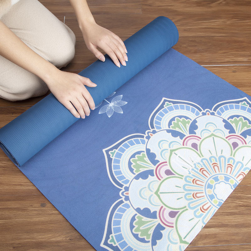 Suede Printed Tpe Double Yoga Mat