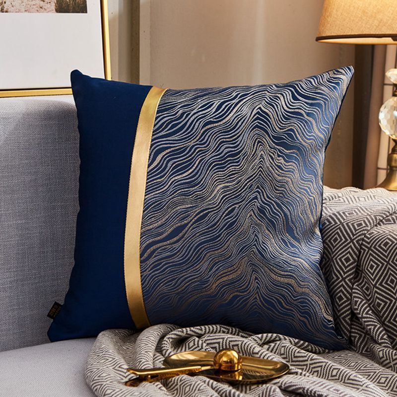 Luxury Modern Lightweight Sofa Car Cushion Cover Silk Satin Hot Stamping Metallic Color Pillowcase