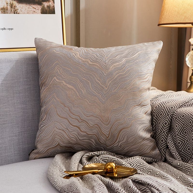Luxury Modern Lightweight Sofa Car Cushion Cover Silk Satin Hot Stamping Metallic Color Pillowcase