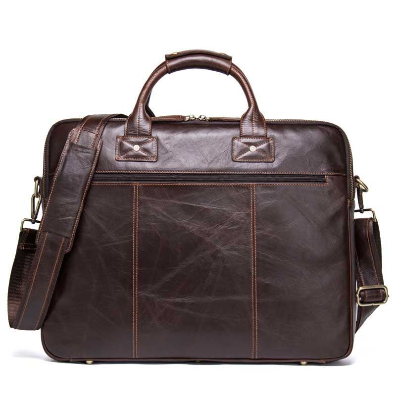 Serviette d'affaires décontractée en cuir, grand sac à bandoulière pour hommes