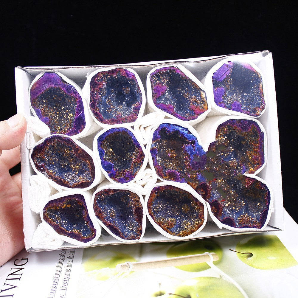 Natural Crystal Plating Color Irregular Agate Geode Cornucopia