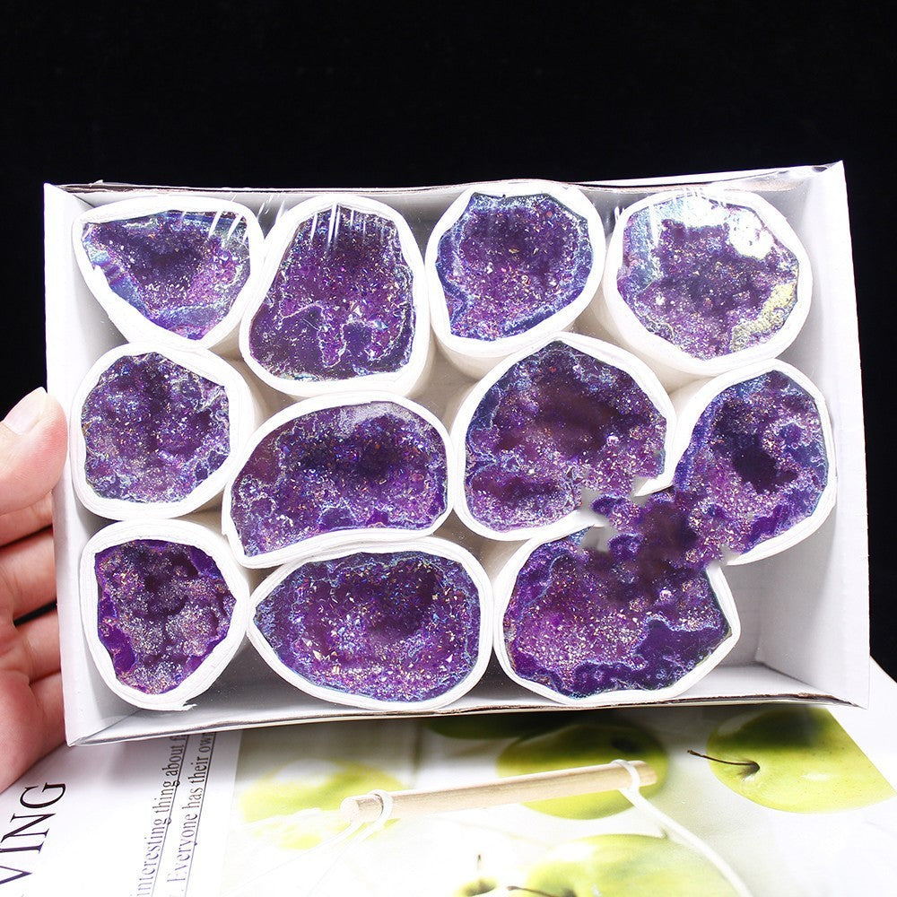 Natural Crystal Plating Color Irregular Agate Geode Cornucopia