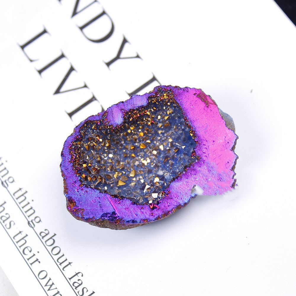 Natural Crystal Plating Color Irregular Agate Geode Cornucopia