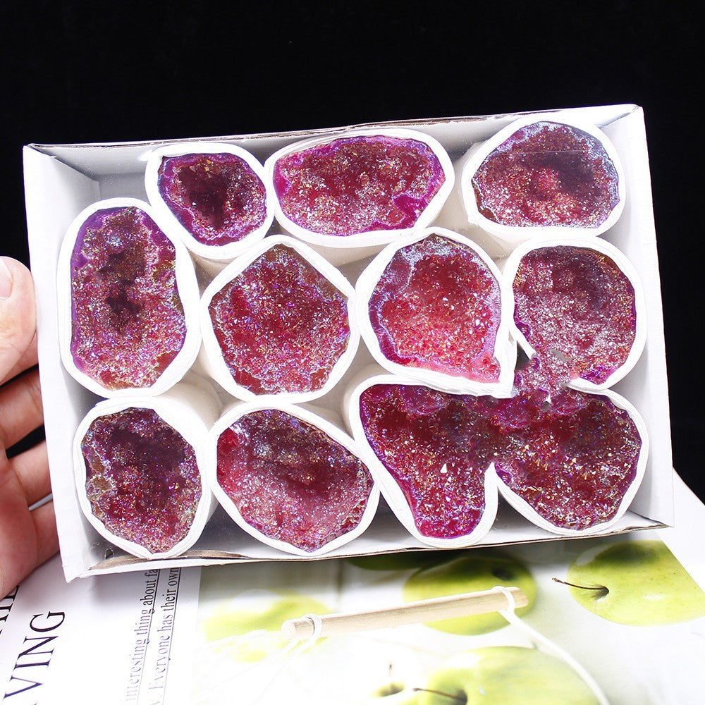 Natural Crystal Plating Color Irregular Agate Geode Cornucopia