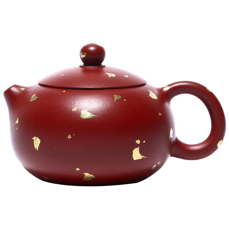 Original ore Dahongpao sketch with gold Xishi pot Kungfu teapot and tea set