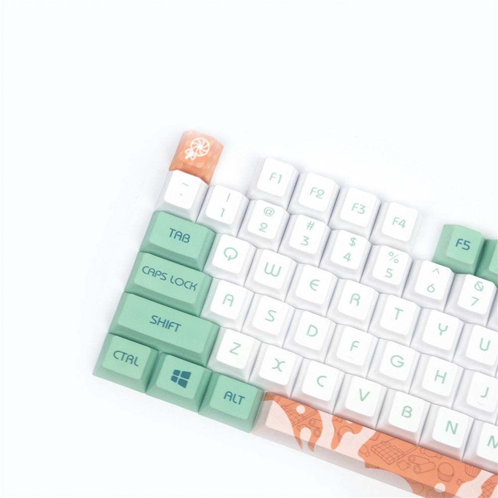 Mint Toffee PBT Five-sided Sublimation Mechanical Keyboard Keycap