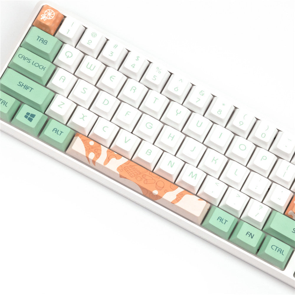 Mint Toffee PBT Five-sided Sublimation Mechanical Keyboard Keycap