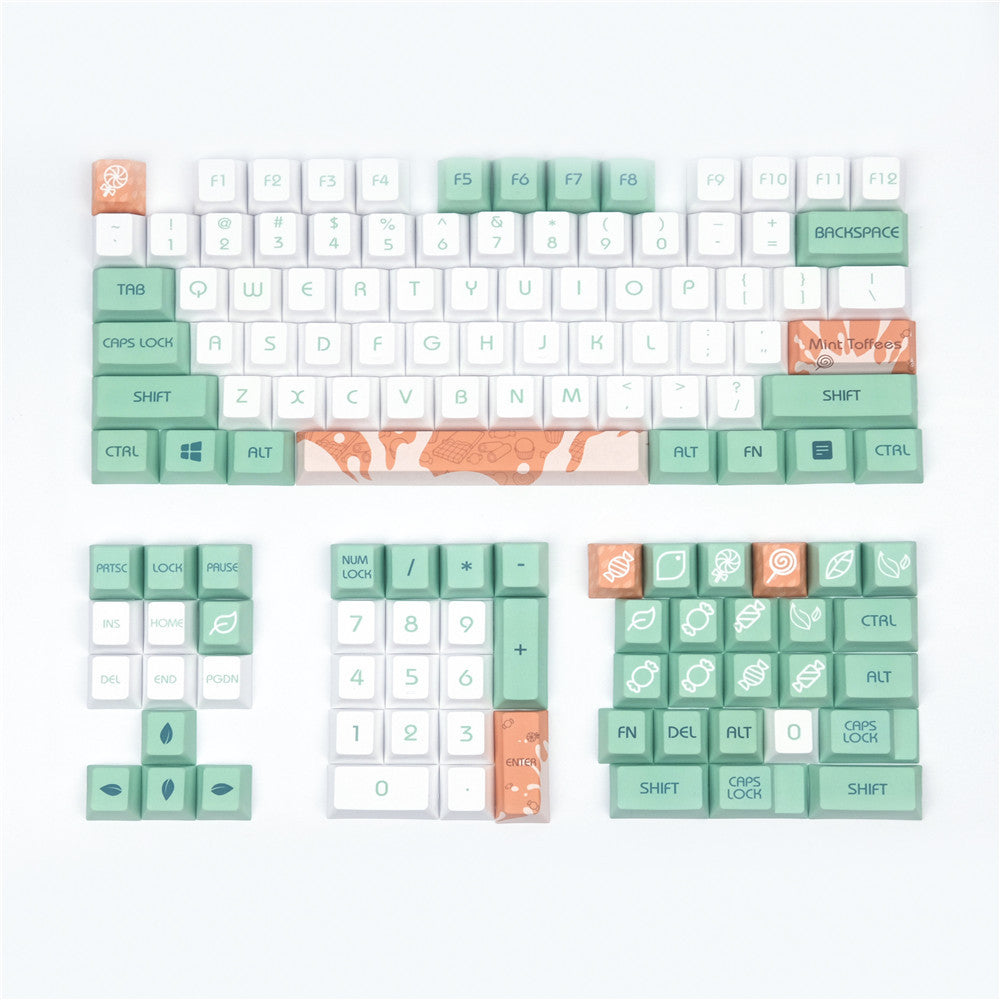 Mint Toffee PBT Five-sided Sublimation Mechanical Keyboard Keycap