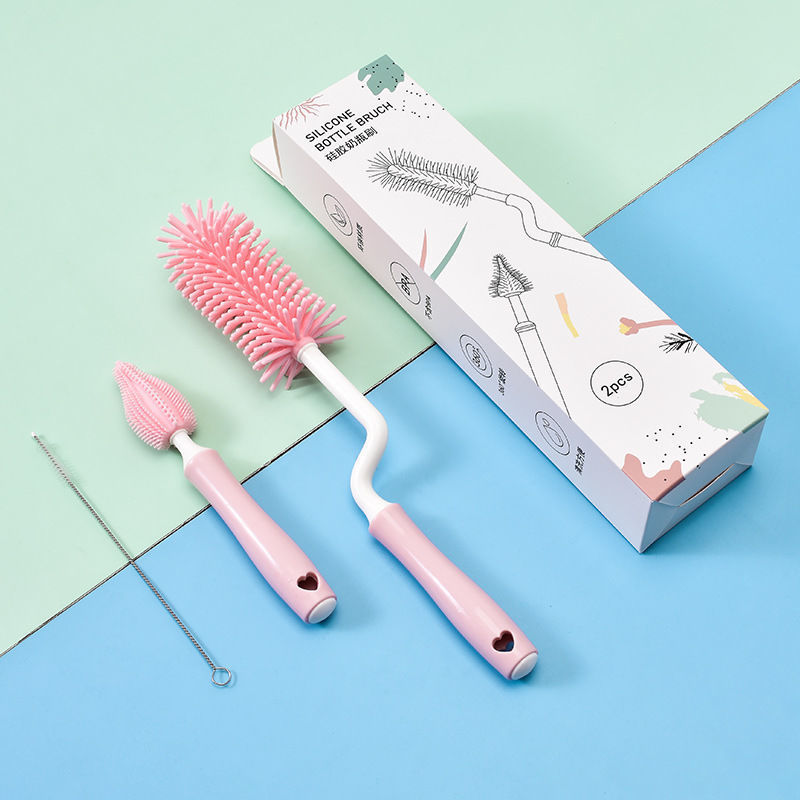 Brosse à Biberon en Silicone Brosse de Nettoyage de Biberon à Paille