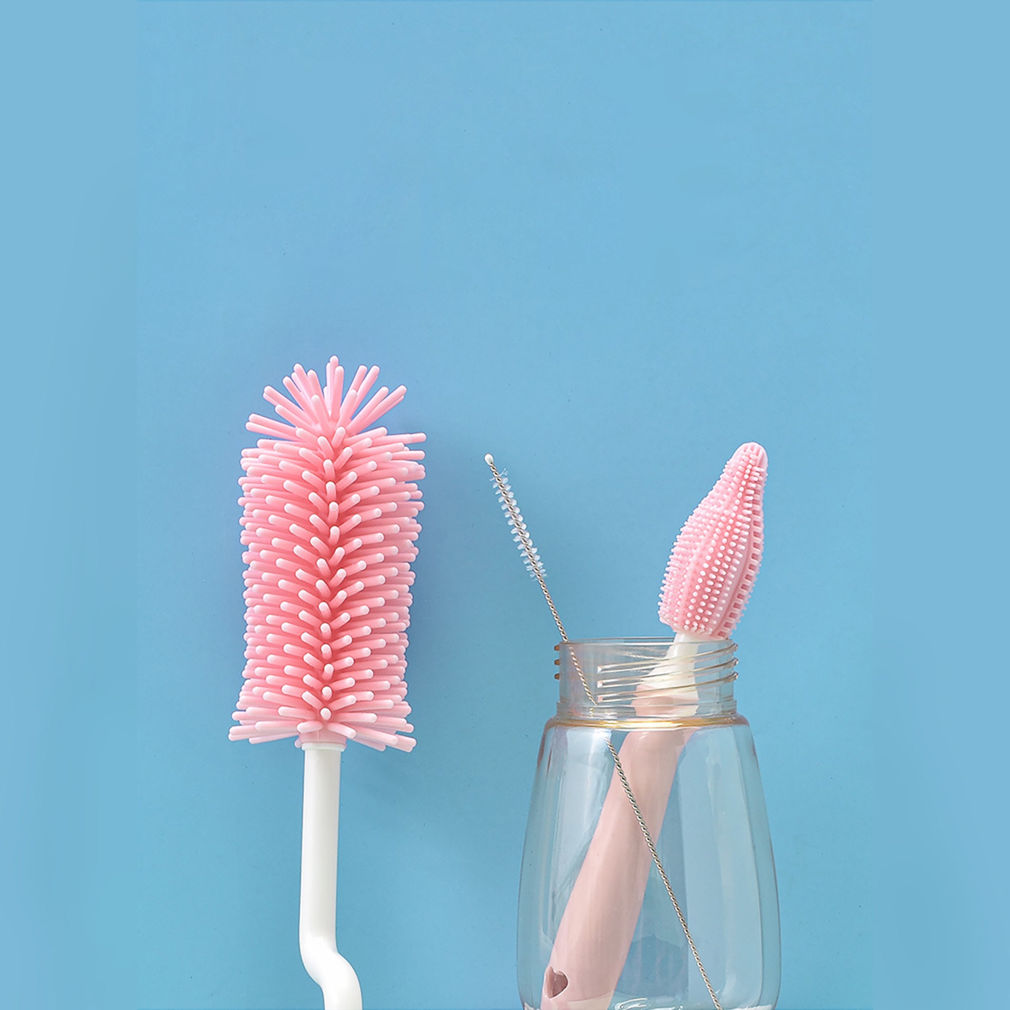 Brosse à Biberon en Silicone Brosse de Nettoyage de Biberon à Paille