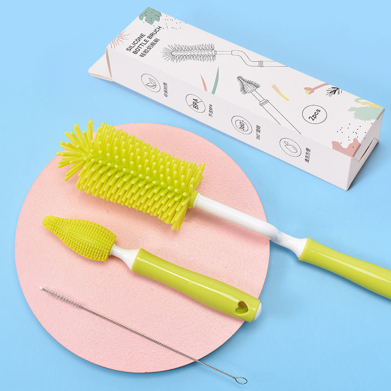 Brosse à Biberon en Silicone Brosse de Nettoyage de Biberon à Paille