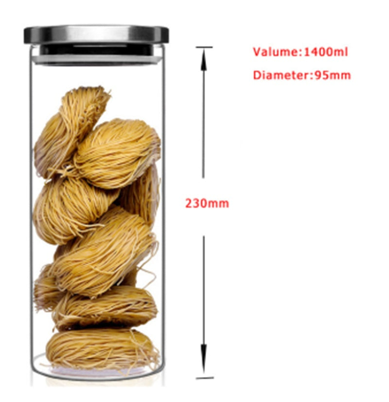 Heat-resistant Glass Storage Tank With Stainless Steel Lid