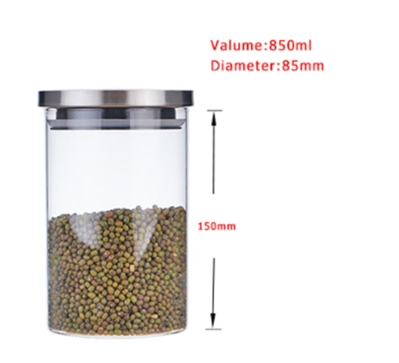 Heat-resistant Glass Storage Tank With Stainless Steel Lid