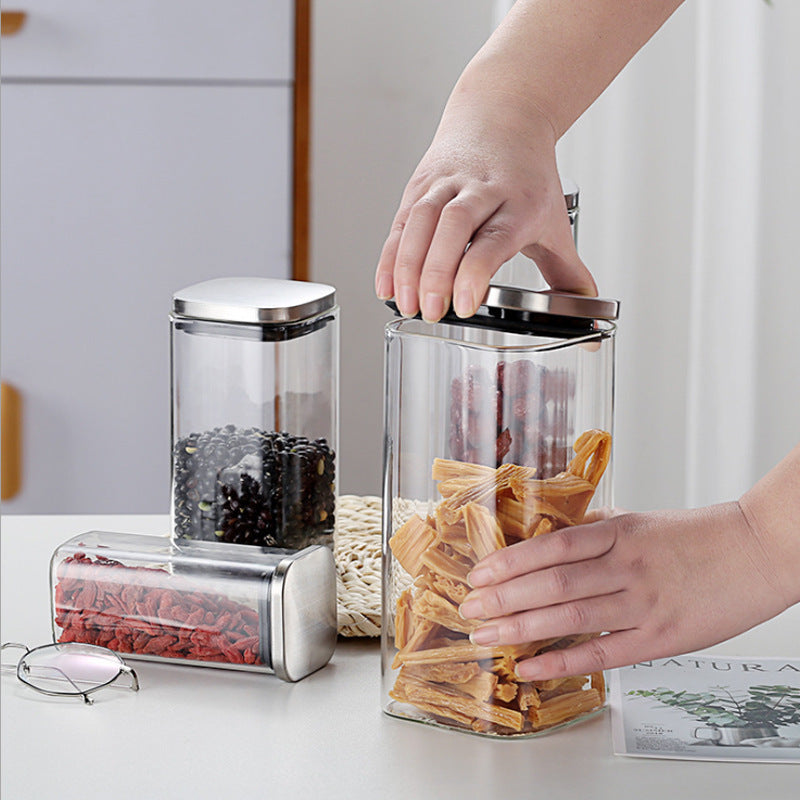 Spot Sealed Storage Tank High Borosilicate Glass Tea Seasoning Jar Dried Fruit Milk Powder Jar Kitchen Supplies Can Be Customized