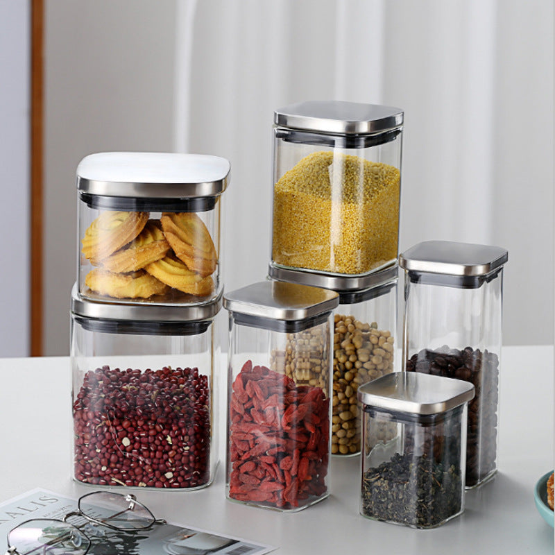 Spot Sealed Storage Tank High Borosilicate Glass Tea Seasoning Jar Dried Fruit Milk Powder Jar Kitchen Supplies Can Be Customized