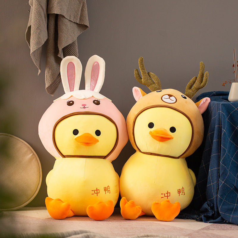 UNPUB - Duck in Animal Costume Soft Stuffed Plush Toy