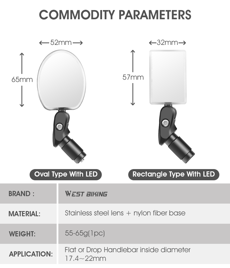 Bicycle Convex Rearview Mirror Riding Equipment