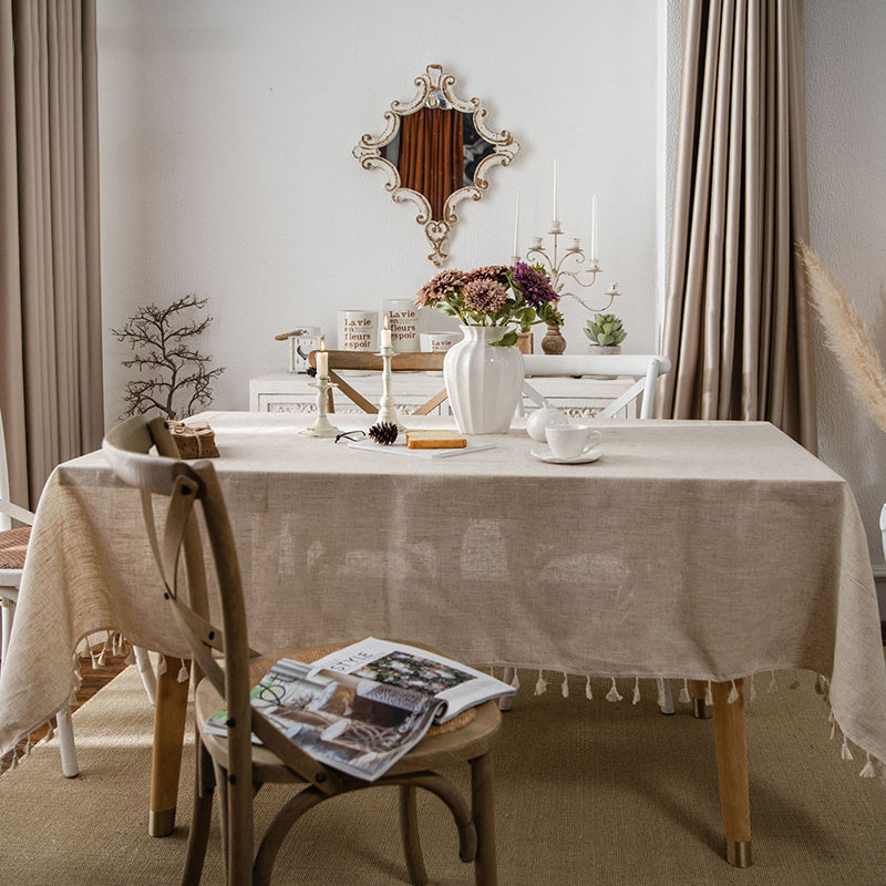 Solid Color Plain Round Tablecloth