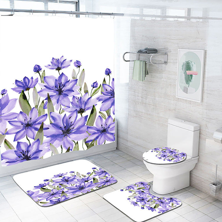 Flower Cactus 3D Digital Printing Waterproof Shower Curtain